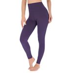 FUTURO FASHION High Waisted Leggings Buttery Soft Casual Leggings for Women Comfy Everyday Stretchy Non See Through Leggings for Women UK, S-XXL Plum