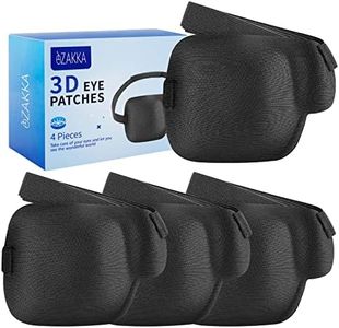 eZAKKA 3D Eye Patches for Adults Kids Right Eye, 4 Pieces Medical Eyepatch for Lazy Eyes Amblyopia Strabismus and After Surgery, Black (Right)