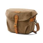 bagsmart Vintage Camera Bag Messenger Bag Canvas SLR DSLR Case Padded Shoulder Bag with Rain Cover for Day Trip, Travel (Khaki)