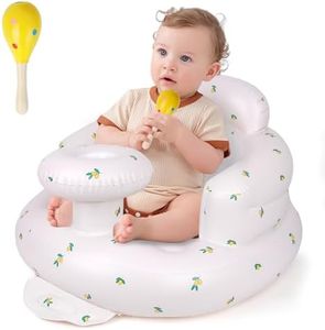 Inflatable Baby Seat Portable Baby Chair Inflatable Chair for Babies 3 Months & Up Infant Back Support Baby Sofa Foldable Blow Up Baby Beach High Chair with Built in Air Pump