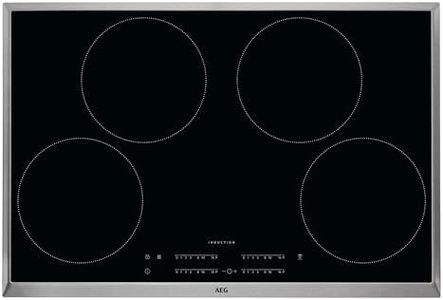 AEG IKB8443AXB Autarkes Kochfeld / Induktion / Hob²Hood / Slider-Bedienung / 80 cm / Edelstahlrahmen / 4 Kochzonen / Powerfunktion / Kindersicherung