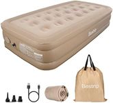 Bestrip Air Mattress Twin with Built in Pump Rechargeable, 16" Self Inflation Blow up Mattress Airbed for Camping, Home&Guests