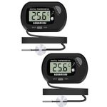 Thlevel Aquarium Thermometer Digital Thermometer with Probe and Suction Cup for Fish Tank Water Temperature Incubator Reptile Habitat Temperature (2PCS)