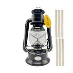 Light of Mine - Dietz #30 Little Wizard Black Oil Lantern with Replacement Wick Strips (Black)