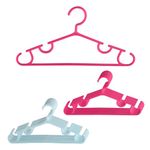 Kuber Industries Pack of 20 Hangers | Multi-Purpose Hangers for Wardrobe-Almirah-Cabinets-Closet | Plastic Cloth Hanger for Trouser-Skirts-Coat-Dresses-Ties | 103 | Pink & Sky Blue