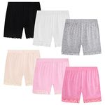 SPTRAMLE Girls Shorts, 6 Pack Lace Shorts Breathable Safety Pants for Dance Bike- 6 Colors for Toddler Girl Underwear