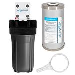 Aquasure Fortitude V2 Series Triple Purpose Sediment/Carbon/Zinc Bacteria Inhibiting Water Treatment Pre-Filter with Housing System, Standard Size | Removes 99% of Contaminants (AS-FS-25SCZ)