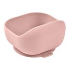 Beaba Silicone Suction Bowl - Non-Slip Baby Feeding Bowl for Self-Feeding & Baby-Led Weaning, Supple and Unbreakable Silicone BPA-Free, 4M+ (Pink)
