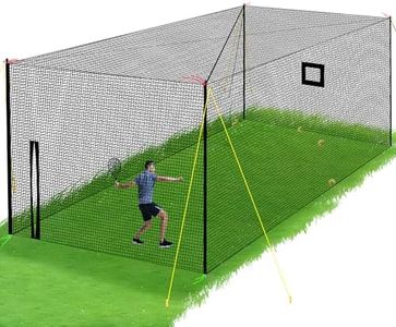 Upgraded Baseball Batting Cage Net and Metal Frame, 22x12x8FT Baseball & Softball Cage Nets with Steel Poles Frame, Portable Enclosed Batting Hitting Cages for Backyard Training Outdoor