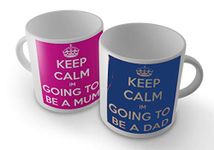 GrassVillageTM Keep Calm I'm Going to be a DAD/Mum Set of Two Mug Cup