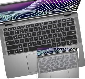 2PCS Keyboard Cover for New 2024 Dell Latitude 7440/7640 Keyboard Skin-Black+Clear