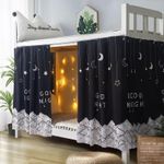 ITODA Bottom Bunk Bed Curtains Blac