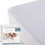 SafeRest Mattress Protector - Twin Size Cotton Terry Waterproof Mattress Protector, Breathable Fitted Mattress Cover with Stretchable Pockets