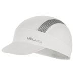 MELASA Cycling Caps Under Helmet, Cooling Mesh Bike Skull Cap with Sun Visor, Sun Protection Cycle Hat for Cycling Running White