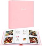 120 Photos Album with Memo Areas for Fujifilm Instax Wide 300 Camera,Linen Cover,Photo Book for Polaroid Now+/Now/I type/OneStep+/600 Instant Film Camera, POP/Lab Instant Print Camera (Pink)