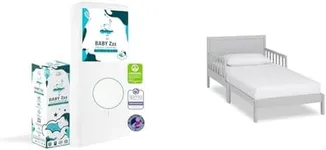 Dream On Me Baby Zzz 5” Foam Crib & Toddler Bed Mattress in White, Mattress in a Box & Brookside Toddler Bed in Pebble Grey, Greenguard Gold/JPMA Certified