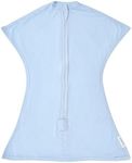 SleepingBaby EverSoft Zipadee-Zip Transitional Swaddle Sack, Viscose from Bamboo, Wearable Blanket with 2-Way Zipper - Sky Blue, L