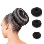 Nandana Collections Donuts for Women Hair Bun 3 Pcs with 3 different Sizes Bun (Black)