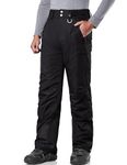 FREE SOLDIER Men's Waterproof Snow Insulated Pants Winter Skiing Snowboarding Pants with Zipper Pockets (Black M/30L)