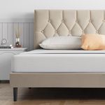 3ft Single Bed Frame, Noise-Free Upholstered Platform Bed with Chesterfield Design Adjustable Tufted Headboard, Velvet Fabric, Sturdy Wood Slats Support and Under-Bed Storage, Beige Single Bed