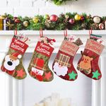 BAOTUJIA 4Pcs Christmas Stockings Decoration Christmas Hanging Socks Set Suitable for Christmas Tree Ornament Items Xmas Home Wall Decor