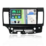 YUNTX [4GB+64GB] Android 12 2 Din Car Stereo Fit for Mitsubishi Lancer(2008-2016)-[Built-in CarPlay/Android Auto/DSP/GPS]-IPS 2.5D 9”Touchscreen-Camera+MIC-DAB/360 Camera/Bluetooth 5.0/Mirror Link