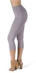 SATINA High Waisted Leggings for Women | Women’s Leggings in Capri & Full Lengths | Yoga Pants | Regular & Plus Sizes Gray