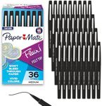 Paper Mate Flair Felt Tip Pens, Medium Point (0.7mm), Black, 36 Count