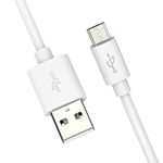 K N DIGITAL Charging&Data Usb Cable For Amazon Kindle Paperwhite Original Usb Cable|Micro Usb Data Cable|Sync Quick Fast Charging Cable|Charger Cable|Android V8 Cable(3.0 Amp,1 Meter,Ky2,White)