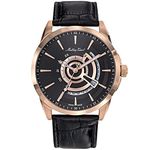 Mathey-Tissot Leather Swiss Made Analog Black Dial Men's Watch - H711Pn