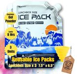 Frostvolt Reusable Ice Packs for Cooler and Lunch Boxes (Lunchbox Size x 3) Up to 8 Hours Freezer Packs | 7.5 x 6.5 Inch | Lunch Box and Cooler Long Lasting Ice Packs, Beach Trip Must Haves