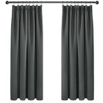 Deconovo Super Soft Pencil Pleat Curtains Thermal Insulated Blackout Curtains for Kids Bedroom 66 x 72 Dark Grey Two Panels