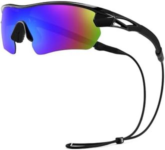 Karsaer Unisex Adult Polarized Tr90 Sports Cycling Sunglasses Bmx, Running Golf Baseball, Black