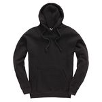 Plain Pullover Hoodie Hooded Top Unisex Mens Ladies Hooded Sweatshirts Black, M