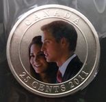 2011 Canada 25 Cent Coin - Royal Wedding of H.R.H. Prince William and Miss Catherine Middleton