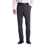 Kenneth Cole REACTION Men's Slim Fit Fashion Patterned Dress Pant, Charcoal, 32W x 30L