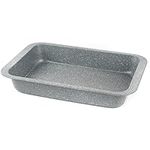 Salter BW02774G Marblestone Roasting Tin – 36cm Non-Stick Roaster Oven Tray, Large Carbon Steel Deep Baking Pan, Even Heat Distribution, Oven Safe to 220°C, Rectangular, Roast Chicken/Vegetables, Grey