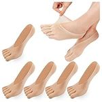 MOAMUN 5 Pairs Women Toe Socks Five Finger Socks Soft and Breathable Low Cut Ankle Socks Silk Stockings for Girls Women (Skin 5 Pairs)