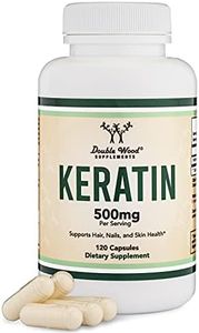 Double Wood Supplements Keratin Hair Growth Vitamin (500mg per Serving, 120 Pills) Keratin Hair Treatment for Men and Women (Vital Protein for Hair, Skin, and Nails) by