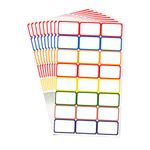 480 PCS Colorful Rectangle Stickers, 20 Sheets of 36 x 22 mm Self-Adhesive Blank Sticker Labels Price Labels Name Tag Labels, Small Sticky Labels Colour Coding Sticker Labels for Home Office School