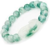 ZenBless Jade Bracelet For Women Men Lucky Charm 10mm Bead Bracelet with Pi Xiu/Pi Yao Attract Wealth and Good Luck Dark Green, 10mm, Stone