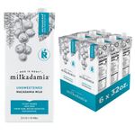 Milkadamia Unsweetened, Macadamia Milk, 32 Ounce (Pack of 6)