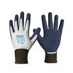 QEARSAFETY 1 Pair Garden Work Glove, Latex Rubber Fully Coated, Knitted Liner, Flexible, Water/Mud Proof For Palm and Back, Anti-Slip,Small Thorn Resistance (8/M)