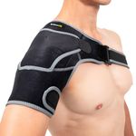 BraceUP Shoulder Support- Adjustable Shoulder Brace with Ice Pad Pocket for Men and Women, Relief for Shoulder Injuries and Tendonitis - One Size