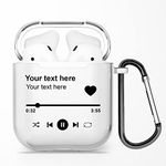 Personalised Custom Individual Soft TPU Clear Rubber Case Cover With Any Text, Name, Initials, Music, Song, Make Your Own Design For AirPods - for AirPods 1 & 2