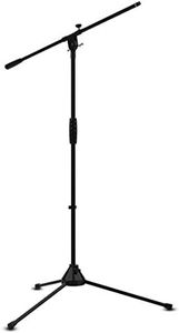 Audibax Ayra 10 Black - Soporte para Micrófono de Suelo - Soporte con Brazo Regulable y Clip para Micrófono - Pie para Micrófono con Base de Trípode - Diseño Plegable y Ajustable en Altura