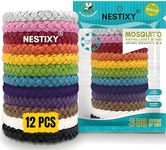 Mosquito Repellent Bracelet 12 Pcs, Adjustable Leather Band, Deet Free, Insect Repellent Bracelet - 350 Hours Insect Repellent Protection, Natural Anti-Mosquito Suitable for All Ages
