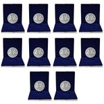 QPID D German Silver Plated Coins for Diwali Dhanteras , Men, Women, Staff, Customer, Clients, Corporate with Velvet t Box (Pack of 10) - 10 Grams