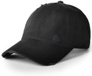 FURTALK Unisex Ripped Vintage Baseball Cap Distressed Low Profile Unstructured Washed Cotton Dad Hat Adjustable Black