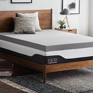 Lucid 4 Inch Mattress Topper Twin – Memory Foam – Bamboo Charcoal Infusion – Cooling Ventilation – Hypoallergenic – CertiPur Certified Foam